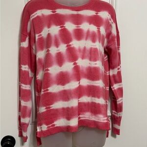 Women's Tie-Dye Sweater - Pink and White